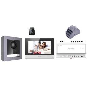 HIKVISION DS-KIS702Y-P.VideoIntercom Kit 2-Fili IP DS-KD8003+DS-KH6320+DS-KAD704+SD16Gb